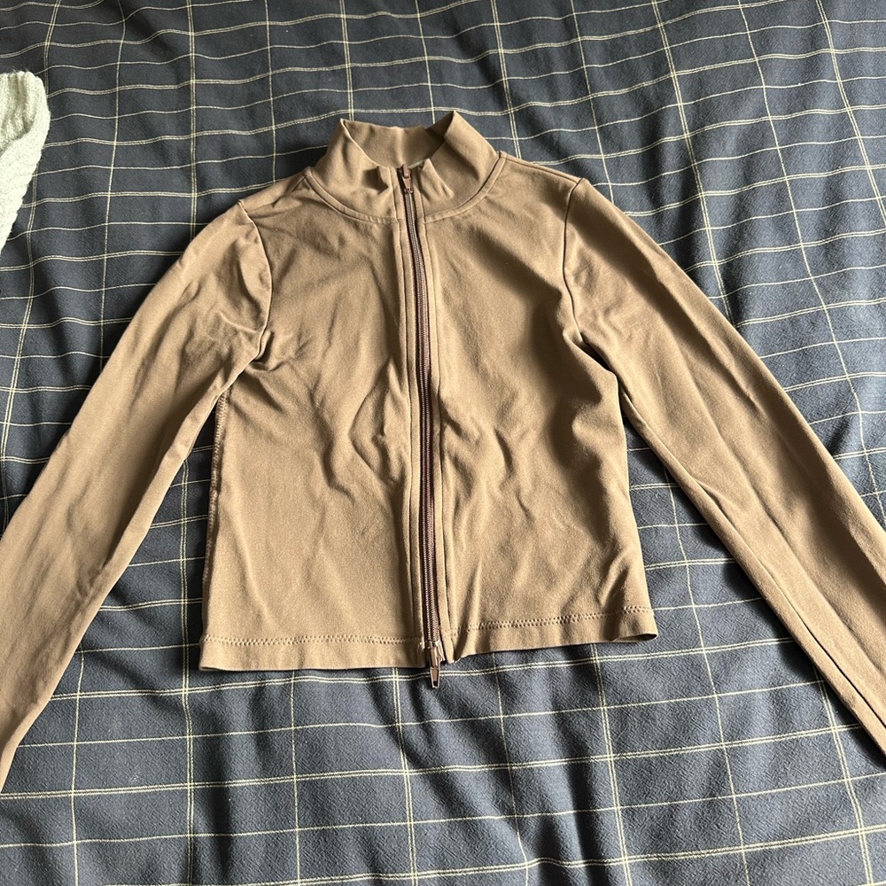 Garage Taupe Zip-Up Hoodie